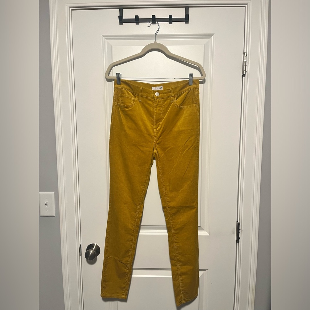 Loft Mustard Yellow Skinny Corduroy Pants